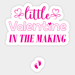 Little Valentine In The Making: Cute Valentine's Day Gift For Pregnancy Announcement Sticker